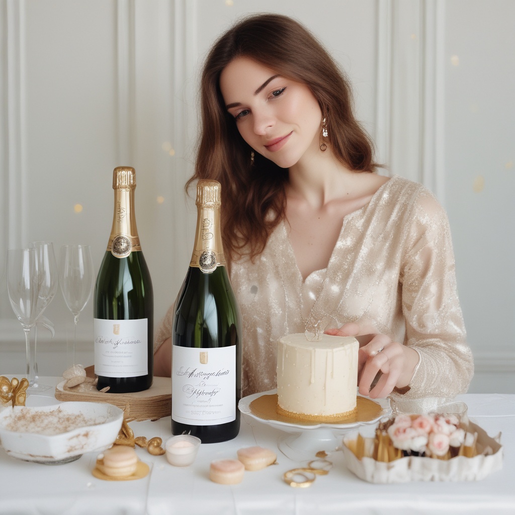 An elegant French party with champagne
